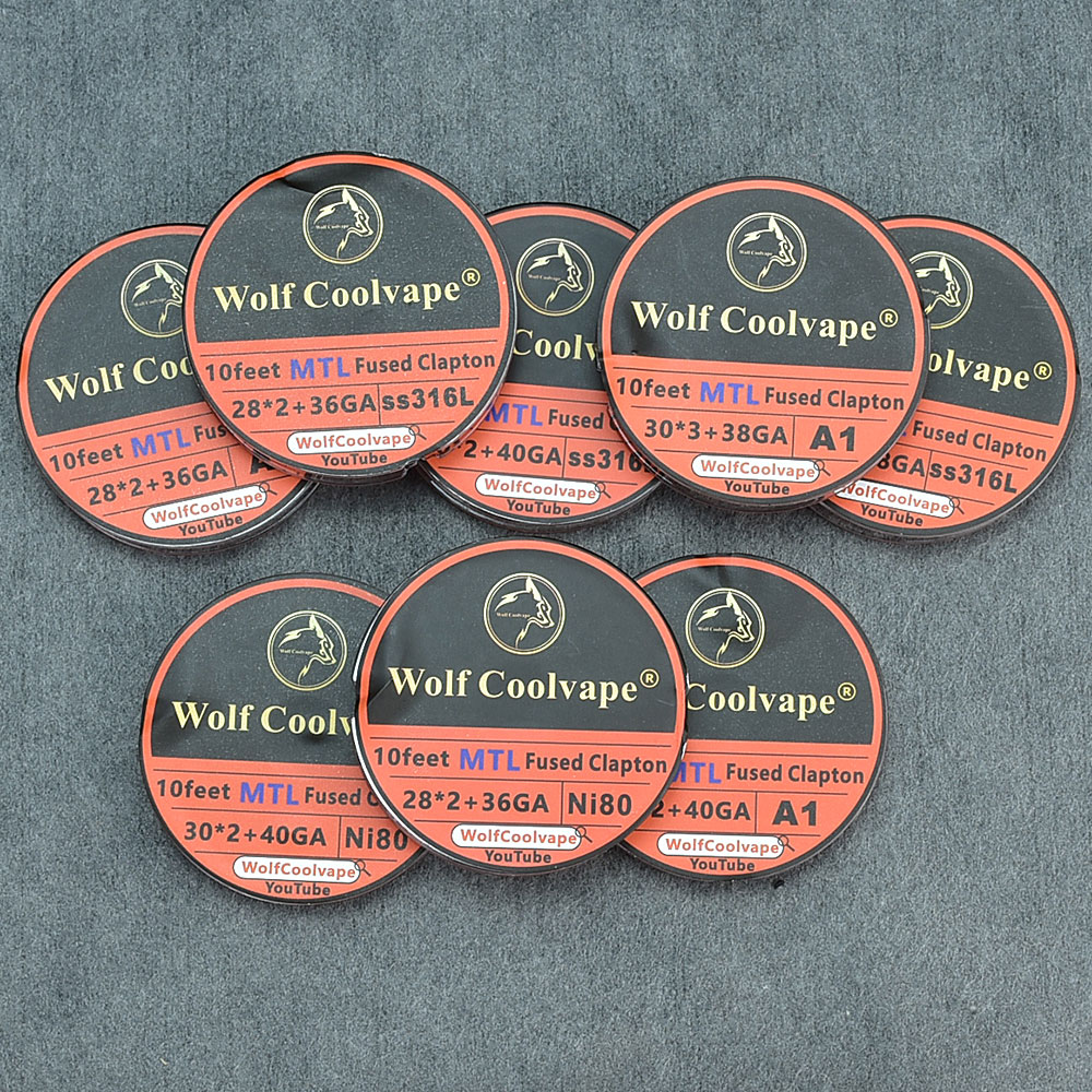 Clapton Wire Pre Built - 10 Kaki NI80/A1/SS316L MTL Menyatu Clapton