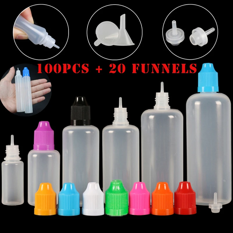 Juice Bottle Dropper - 100 Buah 3/5/10/15/20/30/50/100/120Ml Plastik LDPE Kosong