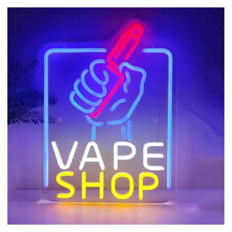 Vaping Store - Lampu Neon LED Bentuk Tangan Memegang