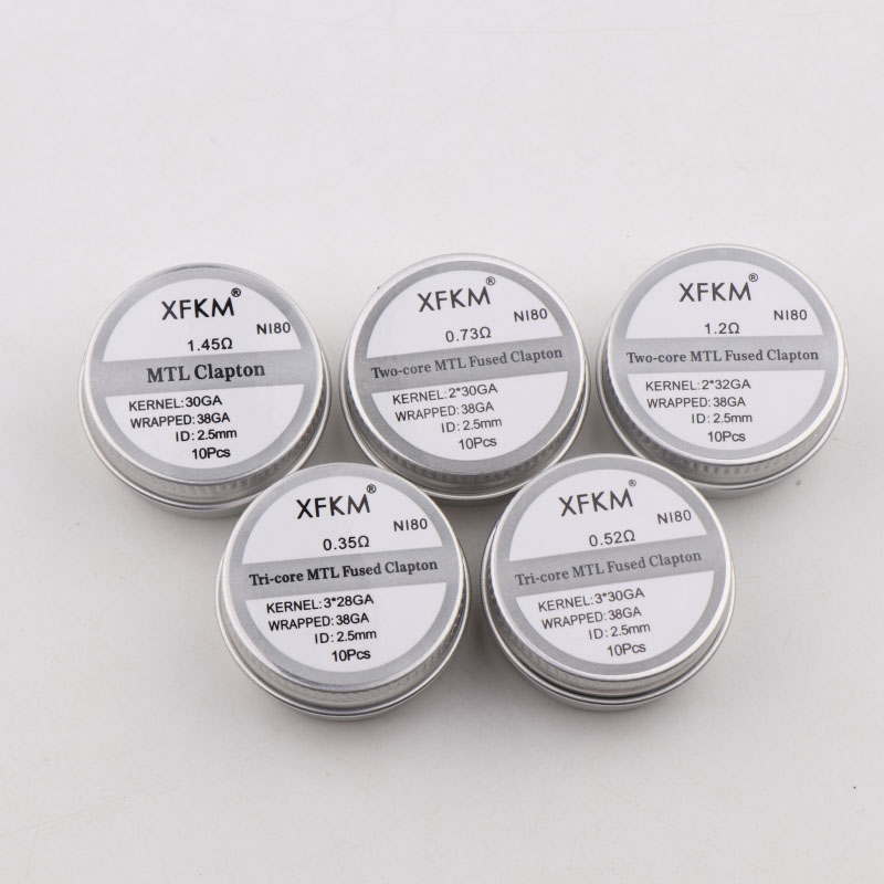 Clapton Wire Pre Built - Baru XFKM 10 Buah/Kotak NI80/A1/SS316L MTL