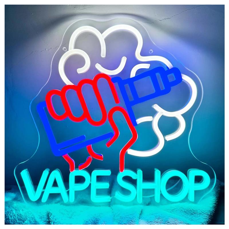 Vaping Store - Lampu Neon LED Bentuk Tangan Memegang
