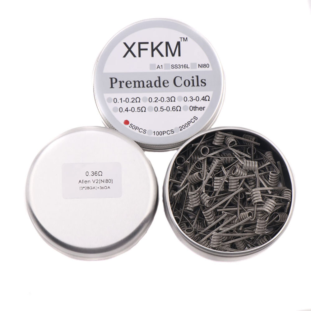 NEW XFKM 100PCS/box NI80/A1/SS - Clapton Wire Pre Built ulasan dan harga