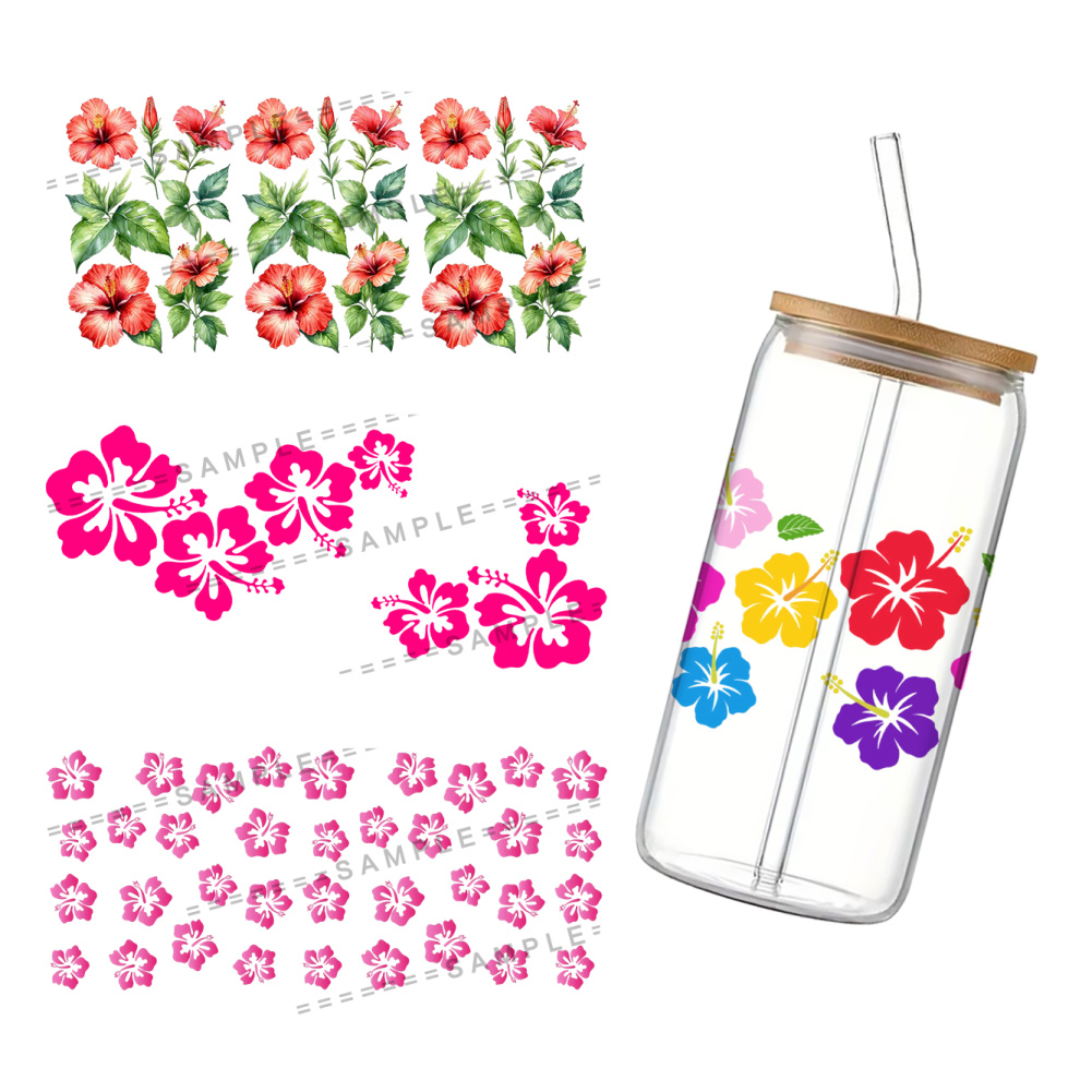 Stiker Hibiscus Syriacus UV DT - Rdta Tank Glass ulasan dan harga