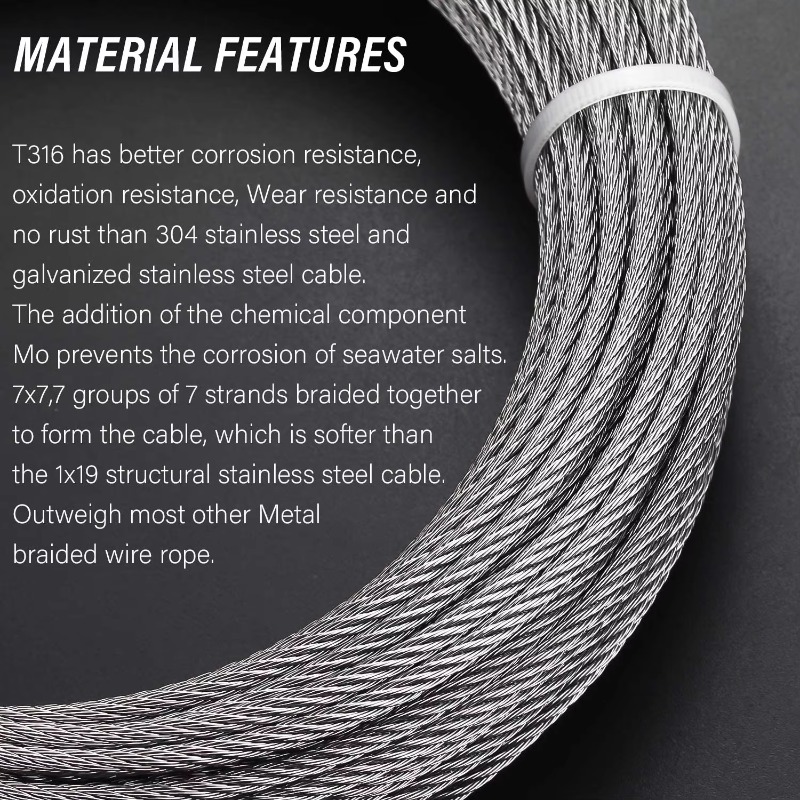 Kawat Baja 7X19 Diameter 3.18m - Stainless Wire Ss316 ulasan dan harga