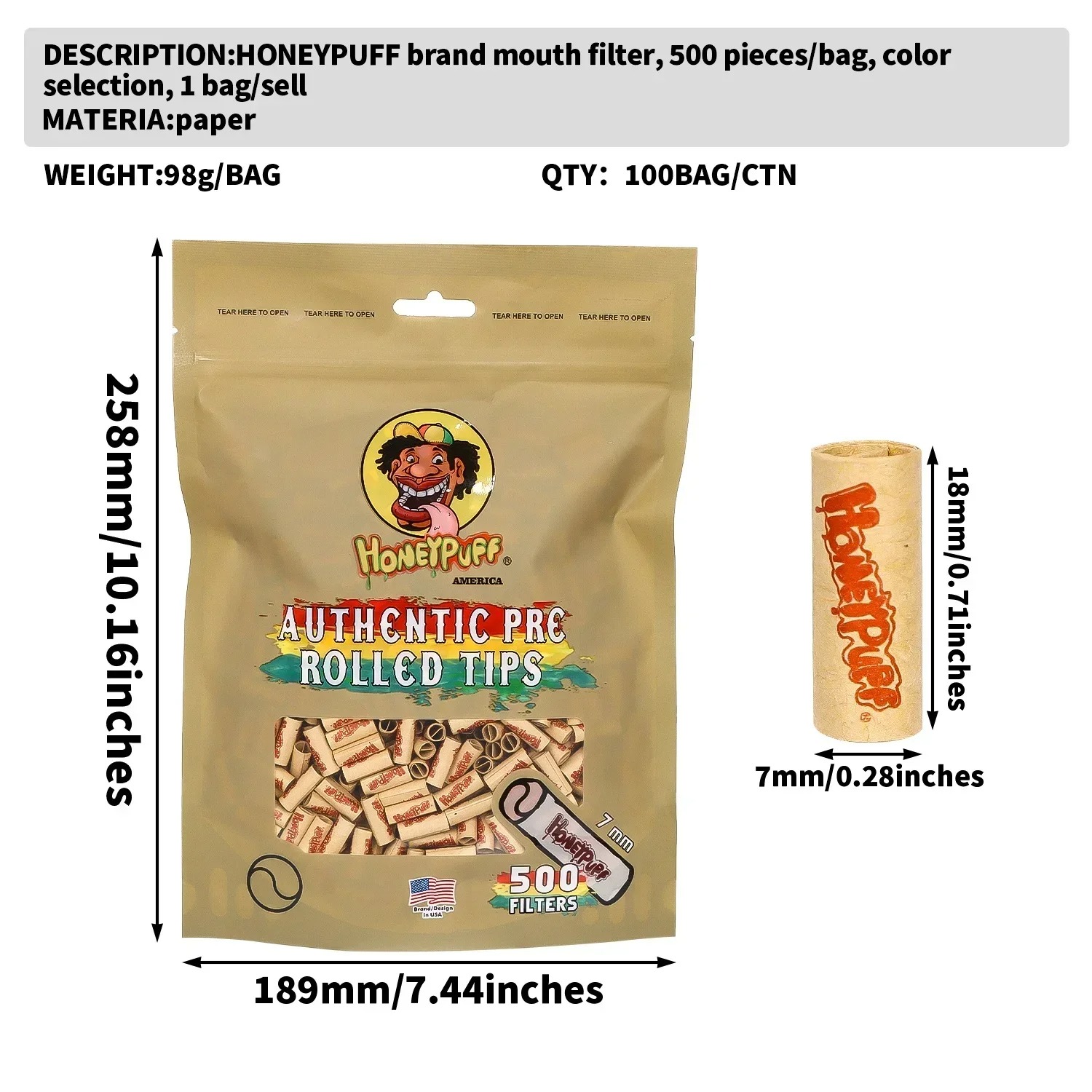 500Pcs/Lot Tip Rokok Alami Tan - Smoking & Vaping Accessories ulasan dan harga